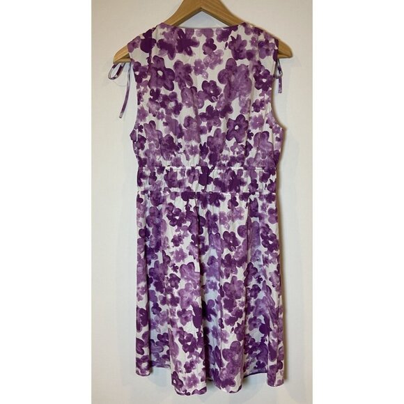 NWT Rails Fay Dress Tie Shoulder Purple White Floral Size Large L New - Picture 4 of 5